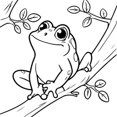 Joyful Frog for toddlers coloring book