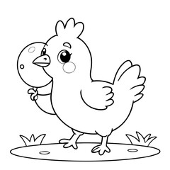 Joyful Hen illustration for kids books
