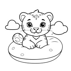 Joyful Jaguar illustration for coloring book