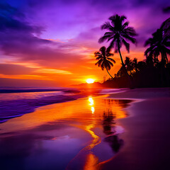 Fototapeta premium sunset over the sea