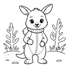 Joyful Kangaroo for toddlers coloring book