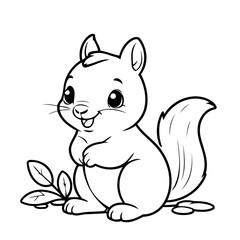 Joyful Squirrel for toddlers coloring book