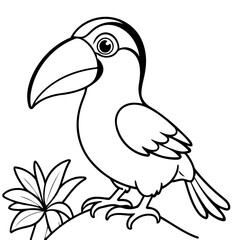 Joyful Toucan for kids coloring book