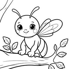 Simple Bee illustration for kids books