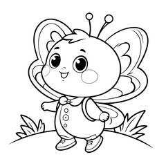 Simple Butterfly for toddlers coloring book
