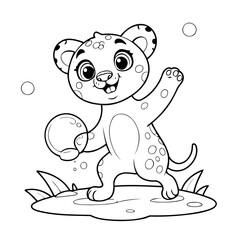 Simple Cheetah for kids coloring book
