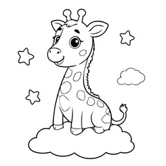Simple Giraffe for toddlers coloring book