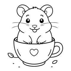 Simple Hamster for kids coloring book