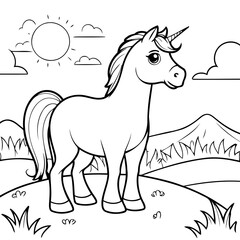 Simple Horse for toddlers coloring book