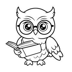Simple Owl for kids coloring book