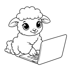 Simple Sheep coloring book design