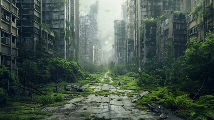 Buildings, roads, and other human-made structures would gradually deteriorate over time due to weathering and lack of maintenance. Urban areas could be reclaimed by nature, with vegetation

