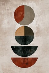 Bohemian Mid Century Geometric Poster Design Generative AI