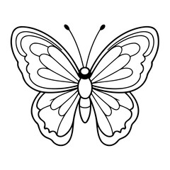 Adorable Butterfly drawing illustration for kids page