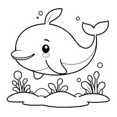 Adorable Whale for toddlers