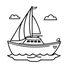 Adorable Yatch illustration for kids books