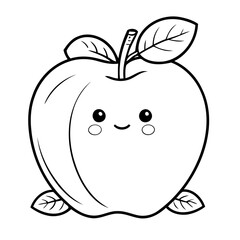 Amazing Apple illustration for colouring page