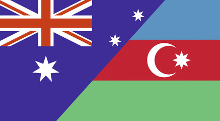 Flag of Australia and Azerbaijan. Two Flag Together Australian and Azerbaijani