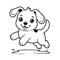 Amazing Puppy jumping drawing for children books