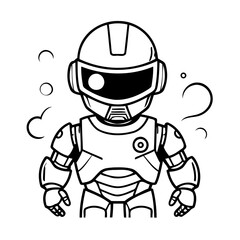 Amazing Robocop doodle for kids colouring books
