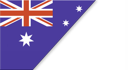 Flag of Australia with copy space. Australian flag and empty place