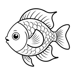 Cartoon Fish illustration for kids page