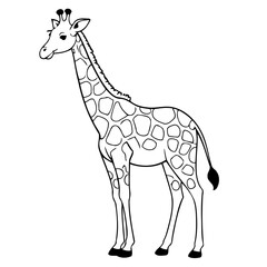 Cartoon Giraffe drawing for kids colouring books