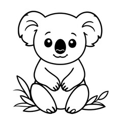 Cartoon Koala doodle for kids coloring books