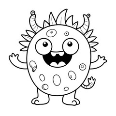 Cartoon monster doodle for toddlers