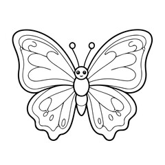 Cute Butterfly doodle coloring book cover design