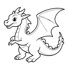 Cute Dragon illustration for kids page