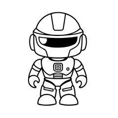 Cute Robocop doodle colouring book cover design