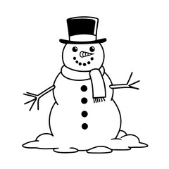 Cute Snowman coloring book cover design
