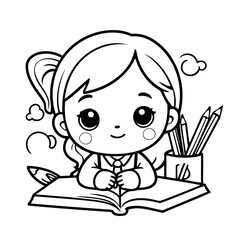 Cute School drawing for kids books