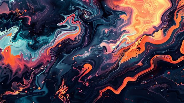 "Abstract Acrylic Painting Transformed into Vector Art."