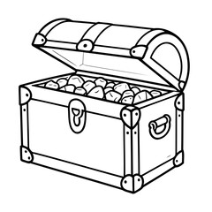 Funny treasure chest for children page