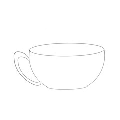 a sketch of a cup on a white background