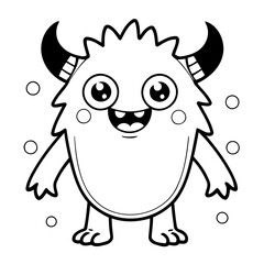 Joyful monster doodle for toddlers colouring page