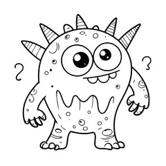 Joyful monster coloring book cover design