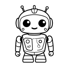 Joyful Robot drawing coloring book cover design