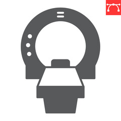 Tomography glyph icon, ct scan and diagnostic, mri scanner vector icon, vector graphics, editable stroke outline sign, eps 10.