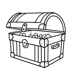 Simple treasure chest for toddlers colouring books