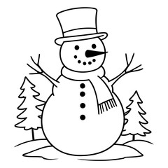 Simple Snowman for kids page