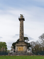 Tenantry column at Alnwick, Northumberland, UK stands 83 feet high, topped by the Percy lion.