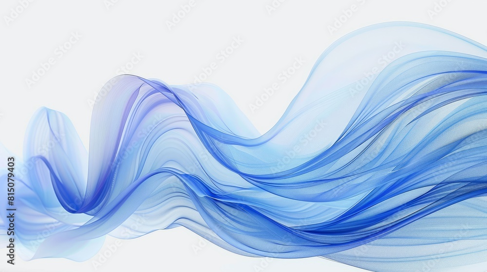 Poster blue abstract wave background with white background. ai generative. hyper realistic