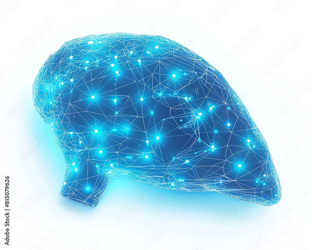 Poster a 3d rendering of a human brain. the brain is made of a network of interconnected neurons that commu