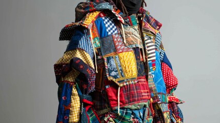 Colorful Patchwork Quilt Jacket on Unidentifiable Model