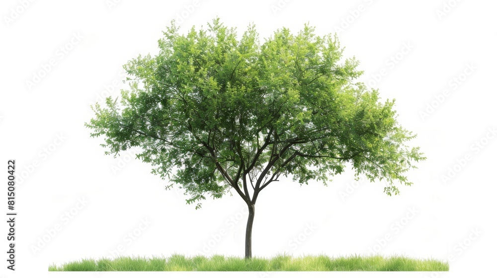 Poster isolated tree on white background for nature designs generative ai