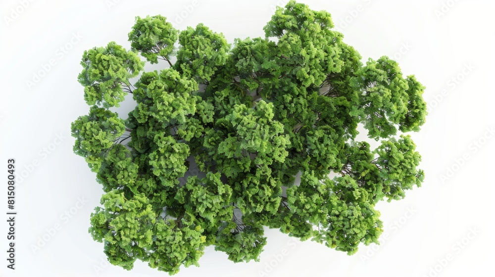 Poster tree top view on white background for layout plan generative ai