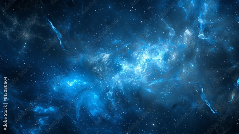 Aufkleber digital universe in cosmic blues: an abstract digital interpretation of the universe in cosmic shade